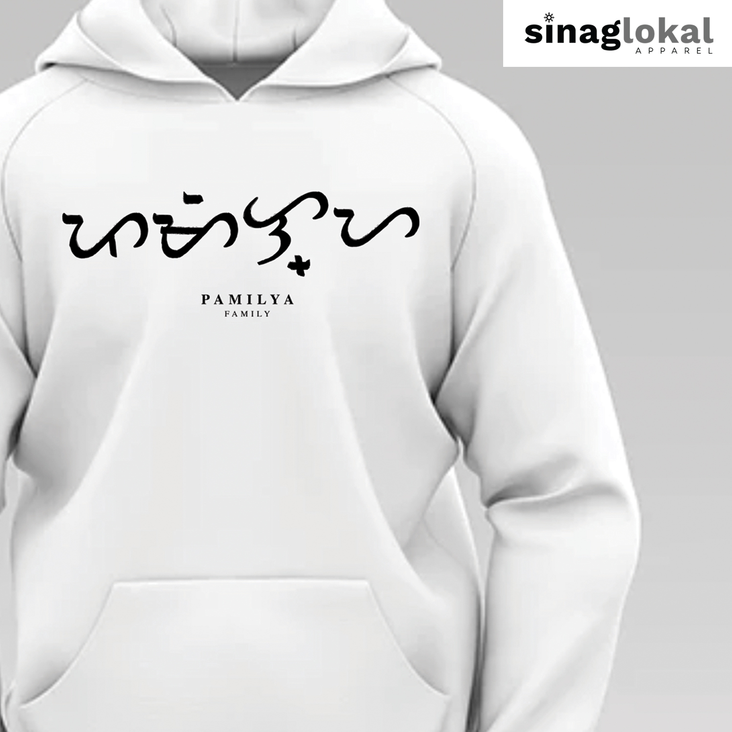 White Hoodie with Baybayin – Family w/Translation