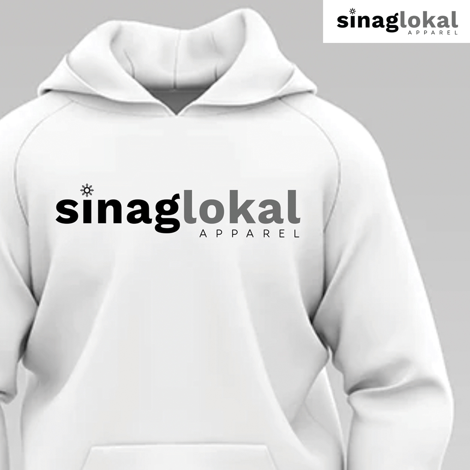 White Hoodie with Sinag Lokal on Front